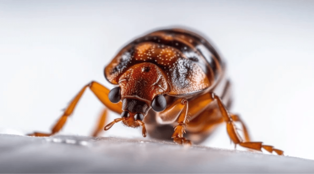 Close-up of a brown beetle with distinct markings